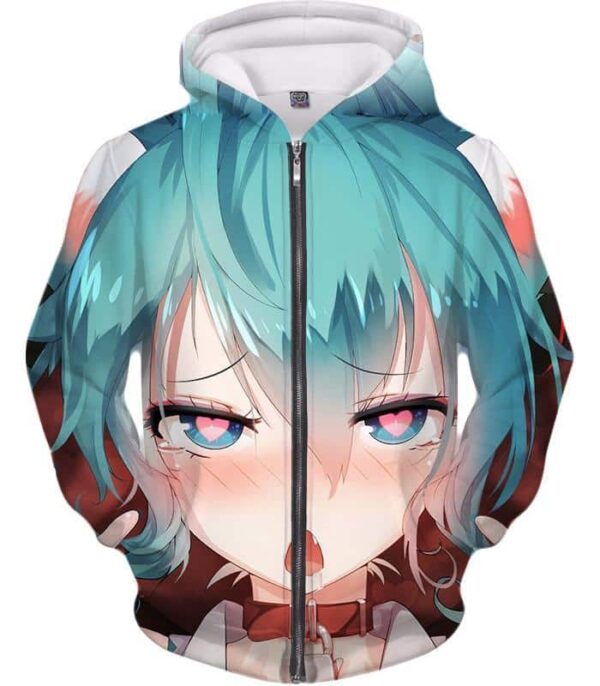 Ahegao Hoodie Hatsune Miku - Zip Up Hoodie