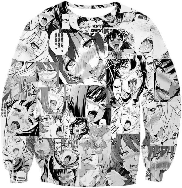 Ahegao Hoodie Hentai Face - Sweatshirt