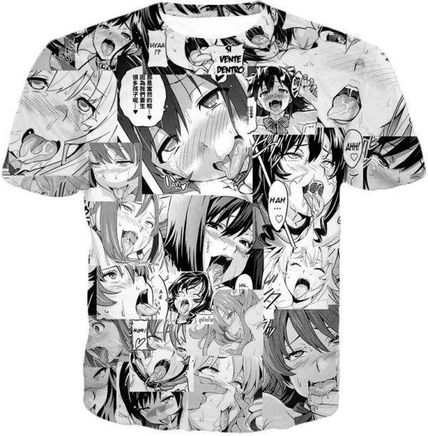 Ahegao Hoodie Hentai Face - T-Shirt