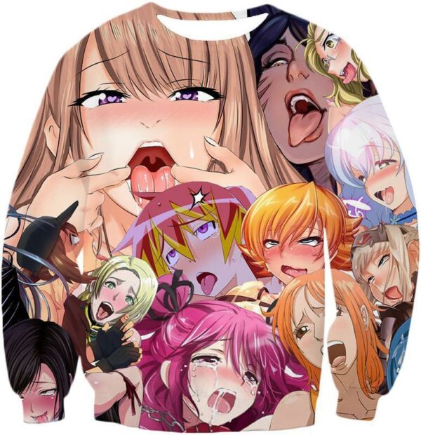 Ahegao Hoodie Hot Anime - Sweatshirt