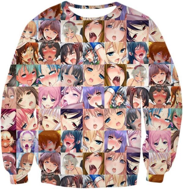 Ahegao Hoodie In Color - Sweatshirt