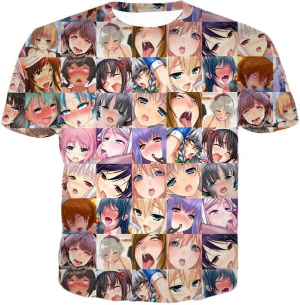 Ahegao Hoodie In Color - T-Shirt