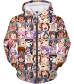 Ahegao Hoodie In Color - Zip Up Hoodie