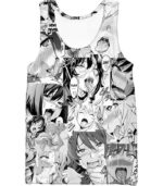 Ahegao Zip Up Hoodie Hentai Face - Tank Top