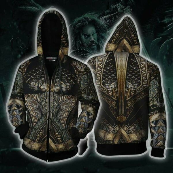 Aquaman Movie Arthur Cosplay Jacket Zip Up Hoodie