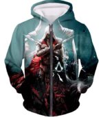 Ezio Auditore The Ultimate Assassin Cool Graphic Action Hoodie - Zip Up Hoodie