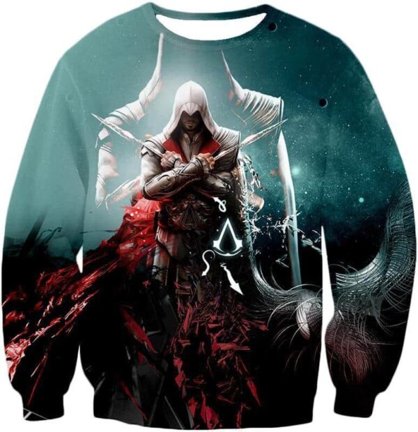 Ezio Auditore The Ultimate Assassin Cool Graphic Action Zip Up Hoodie - Sweatshirt