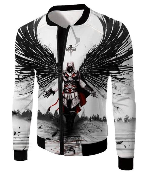 Guardian Angel Ezio Auditore Cool Fan Art White Hoodie - Jacket