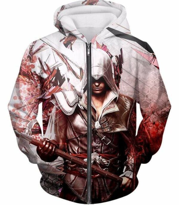 Ultimate Ezio Auditore Cool Action Assassin Hero Graphic Zip Up Hoodie