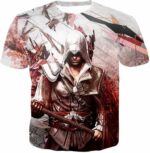 Ultimate Ezio Auditore Cool Action Assassin Hero Graphic Zip Up Hoodie - T-Shirt