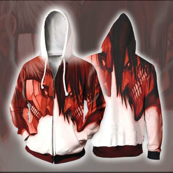 Armored Titan VS Attack Titan AOT  - Attack On Titan  Jacket Zip Up Hoodie