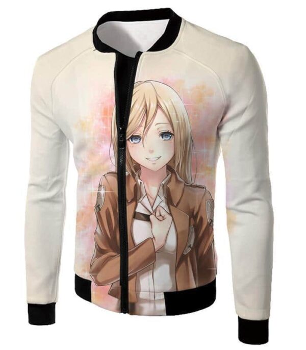 Attack On Titan Beautiful Soldier Krista Lenz White Hoodie - Jacket