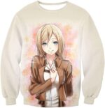 Attack On Titan Beautiful Soldier Krista Lenz White Hoodie - Sweatshirt