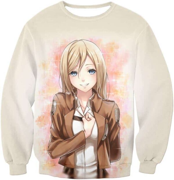 Attack On Titan Beautiful Soldier Krista Lenz White Hoodie - Sweatshirt