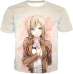 Attack On Titan Beautiful Soldier Krista Lenz White Hoodie - T-Shirt