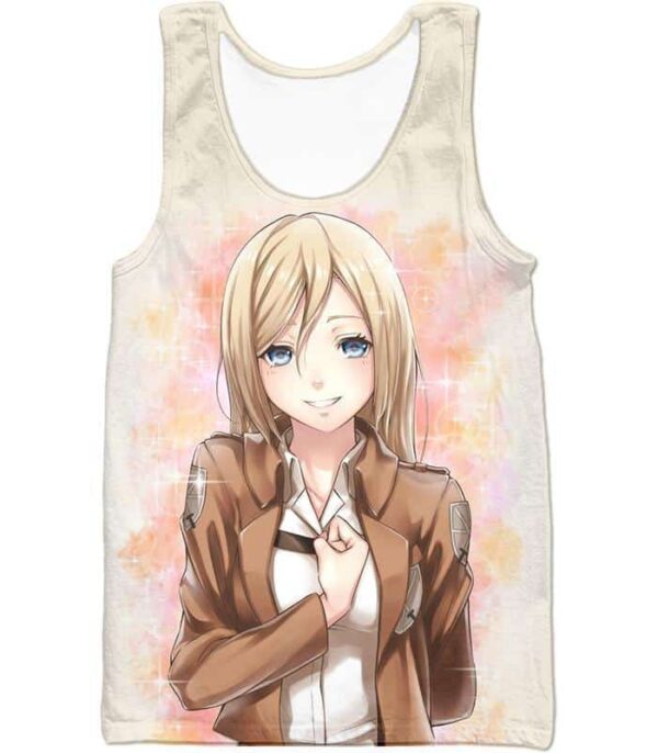 Attack On Titan Beautiful Soldier Krista Lenz White Hoodie - Tank Top