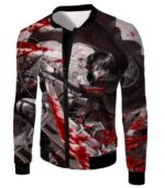 Attack On Titan Captain Levi Black And White Themed Hoodie - Jacket