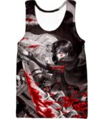 Attack On Titan Captain Levi Black And White Themed Hoodie - Tank Top