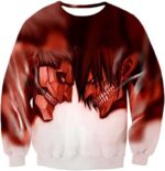 Attack On Titan Cool Armoured Titan Vs Eren Yeager White Printed Hoodie  - Anime Hoodie - Sweatshirt