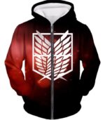 Attack On Titan Cool Survey Corps Emblem Hoodie - Zip Up Hoodie