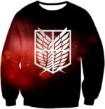 Attack On Titan Cool Survey Corps Emblem Zip Up Hoodie - Sweatshirt