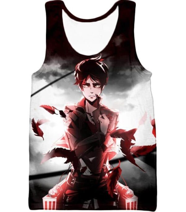 Attack On Titan Cool Survey Corps Soldier Eren Yeager Hoodie  - Anime Hoodie - Tank Top