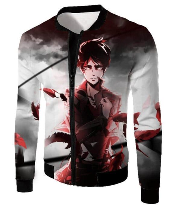 Attack On Titan Cool Survey Corps Soldier Eren Yeager Zip Up Hoodie  - Anime Hoodie - Jacket