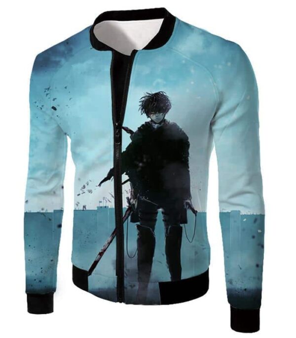 Attack On Titan Deadly Fighter Captain Levi Blue Hoodie - Jacket