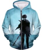 Attack On Titan Deadly Fighter Captain Levi Blue Hoodie - Zip Up Hoodie