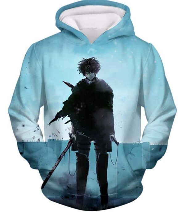 Attack On Titan Deadly Fighter Captain Levi Blue Zip Up Hoodie - Hoodie