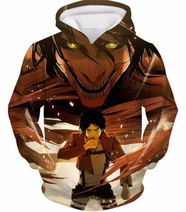 Attack On Titan Eren Yeager Transforms Titan Hoodie Hoodie - Hoodie