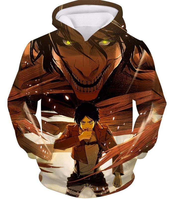 Attack On Titan Eren Yeager Transforms Titan Hoodie Hoodie Attack On Titan Hoodies Hi Hoodies