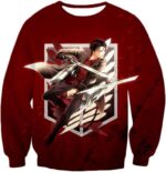 Attack On Titan Hoodie - Attack On Titan Humanitys Strongest Soldier Levi Ackerman Of Survey Corps Cool Red Hoodie - Sweatshirt