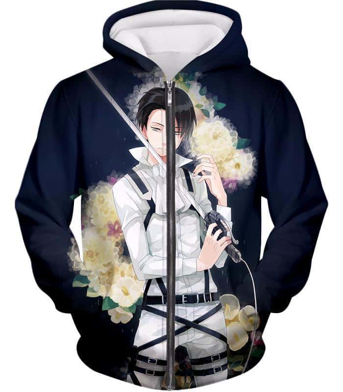 Attack On Titan Hoodie - Attack On Titan Strongest Soldier Levi Ackerman Cool Anime Promo Zip Up Hoodie