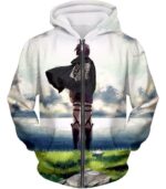 Attack On Titan Hoodie - Attack On Titan Super Cool Survey Corp Soldier Anime Promo Graphic Hoodie - Zip Up Hoodie