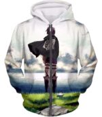 Attack On Titan Hoodie - Attack On Titan Super Cool Survey Corp Soldier Anime Promo Graphic Zip Up Hoodie - Zip Up Hoodie