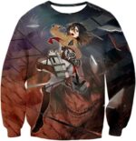 Attack On Titan Hoodie - Attack On Titan Super Skilled Soldier Mikasa Ackerman Ultimate Anime Action Hoodie - Sweatshirt