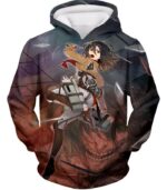 Attack On Titan Hoodie - Attack On Titan Super Skilled Soldier Mikasa Ackerman Ultimate Anime Action Zip Up Hoodie - Hoodie