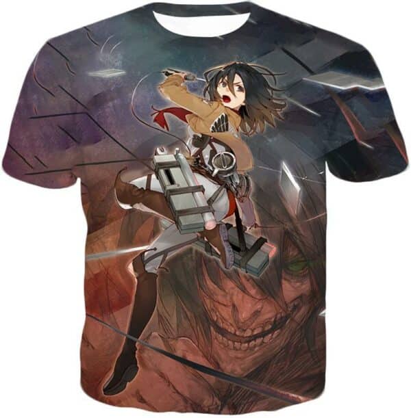 Attack On Titan Hoodie - Attack On Titan Super Skilled Soldier Mikasa Ackerman Ultimate Anime Action Hoodie - T-Shirt