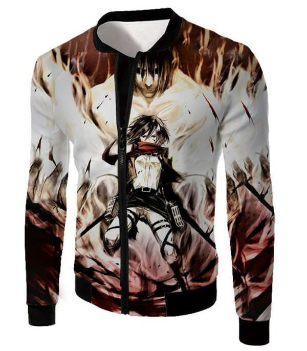 Attack On Titan Hoodie - Attack On Titan Titan Fighter Mikasa Ackerman Cool Anime Graphic Hoodie - Jacket