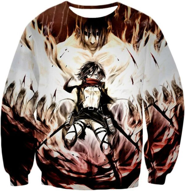 Attack On Titan Hoodie - Attack On Titan Titan Fighter Mikasa Ackerman Cool Anime Graphic Zip Up Hoodie - Sweatshirt