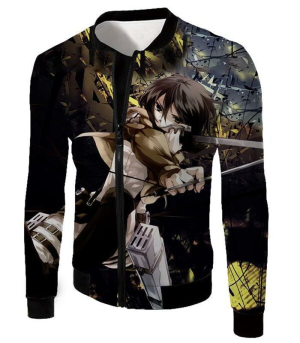 Attack On Titan Mikasa Ackerman Wings Of Freedom Black Hoodie - Jacket