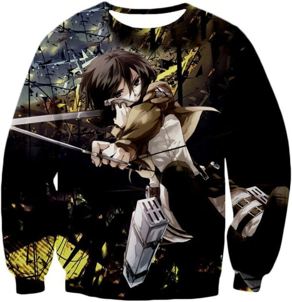 Attack On Titan Mikasa Ackerman Wings Of Freedom Black Hoodie - Sweatshirt