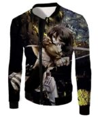 Attack On Titan Mikasa Ackerman Wings Of Freedom Black Zip Up Hoodie - Jacket