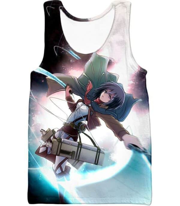 Attack On Titan Super Cool Soldier Mikasa Ackerman Hoodie  - Anime Hoodie - Tank Top