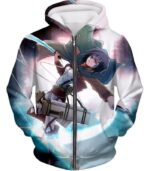 Attack On Titan Super Cool Soldier Mikasa Ackerman Hoodie  - Anime Hoodie - Zip Up Hoodie