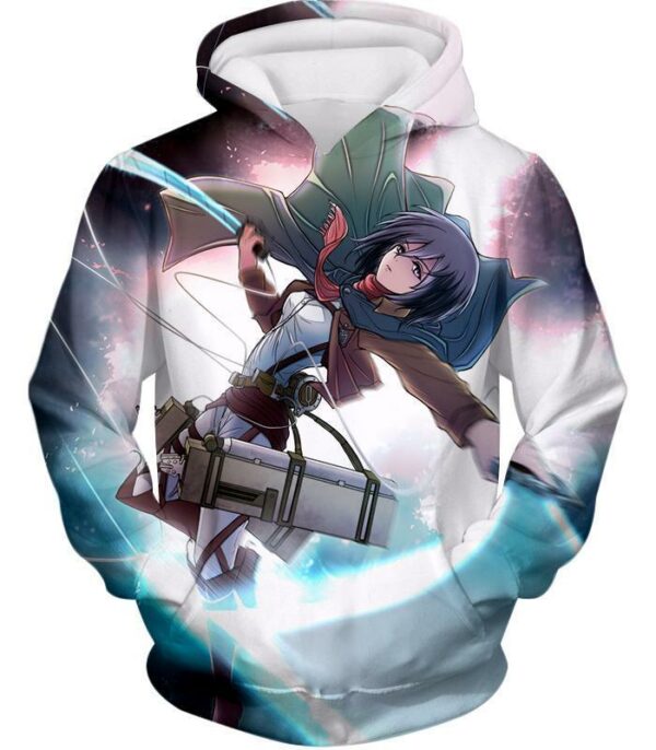 Attack On Titan Super Cool Soldier Mikasa Ackerman Zip Up Hoodie  - Anime Hoodie - Hoodie