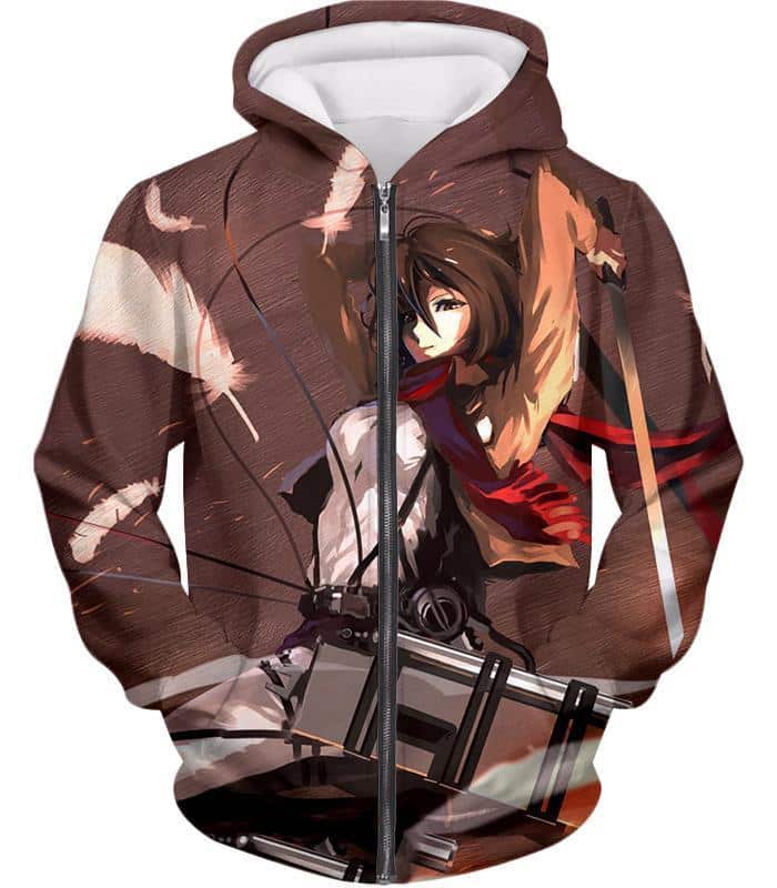 Attack On Titan The Survey Corps Emblem Black Zip Up Hoodie