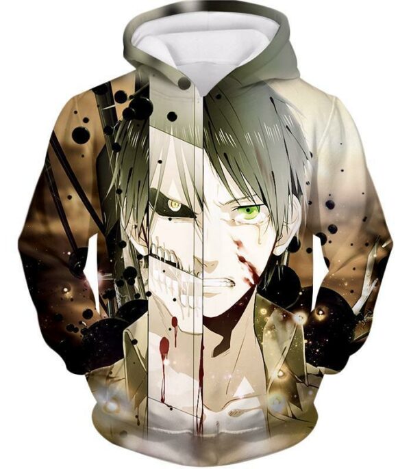 Attack On Titan The Titan Human Eren Yeager Hoodie  - Anime Hoodie - Hoodie