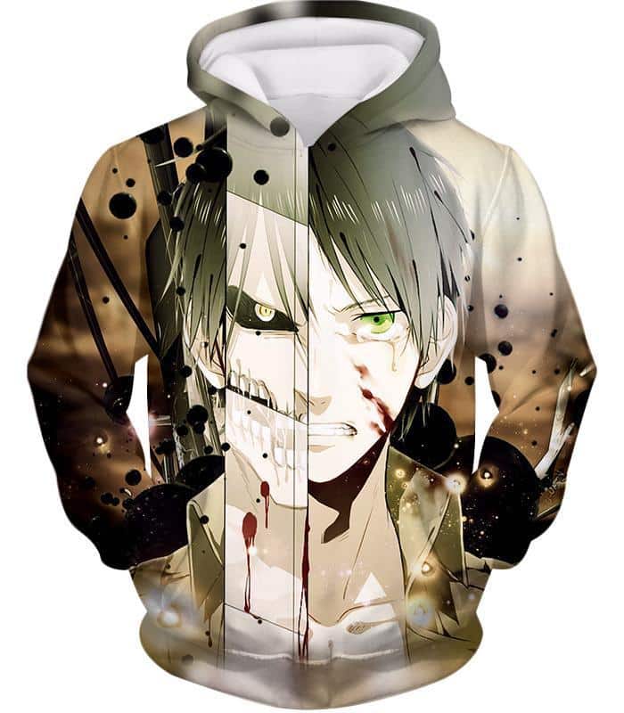 Attack On Titan The Titan Human Eren Yeager Hoodie - Anime Hoodie ...